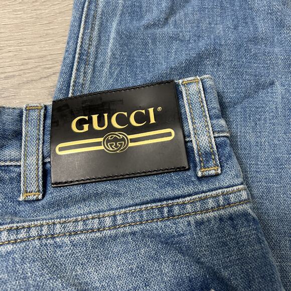 Gucci Tapered Faded-Wash Denim Jeans Size 34 - Picture 6 of 10